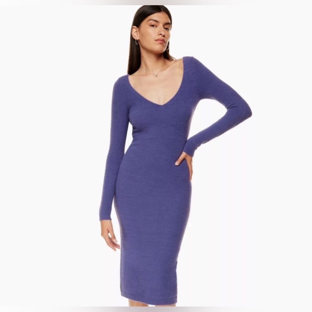 Wilfred Free Deep Blue Fuzzy Sweater